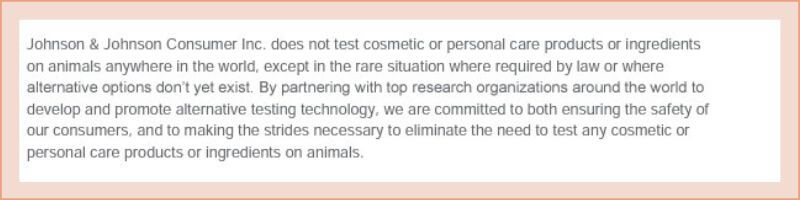 johnson and johnson animal testing